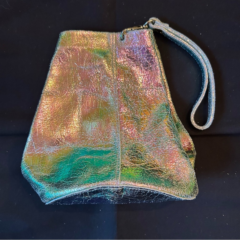 Tracey Tanner Iridescent Wristlet Clutch/Bucket Bag